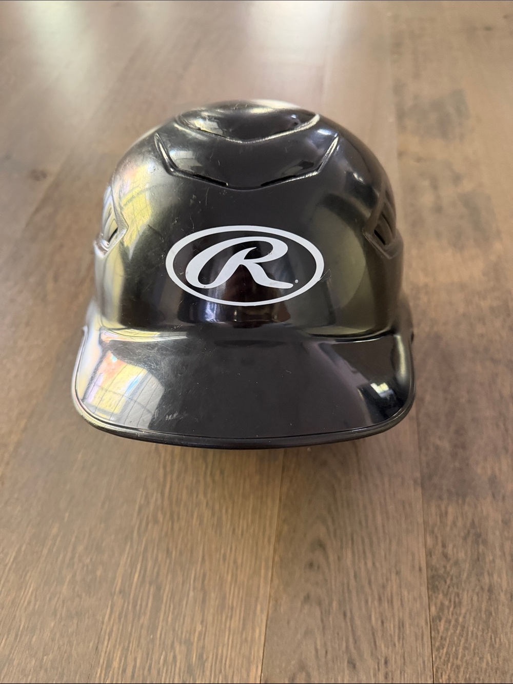 Rawlings Black Youth Batting Helmet with White R Logo